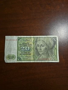 Germany 20 Deutsche Mark 2.1.1980 Series GL Circulated Banknote - Picture 1 of 2