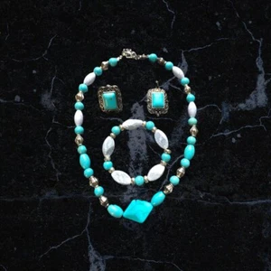 Turquoise, Beads, Set Necklace, bracelet, ring, pendant - Picture 1 of 5