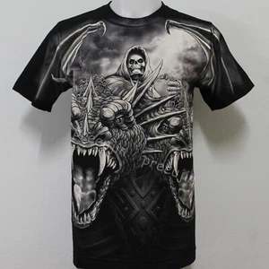 T-shirt Grim Reaper Skull Dragon Tattoo Discharge Rock Eagle D5 taglia M-2XL - Foto 1 di 3