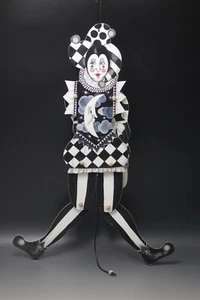 LAUGHING MOON USA WOOD TOY  PUPPET PULL TOY MAN IN THE MOON JESTER HUGE 24" - Picture 1 of 5