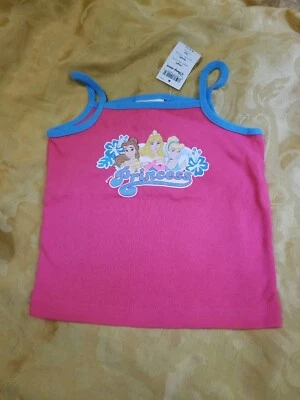 NWT Disney Store Princess Pink Tank Top For Girls Size XS 4-5 - Image 1 of 3