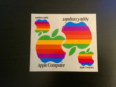 4 Vintage Apple Stickers from 1980 (very old) ref.983B - Image 1 of 3
