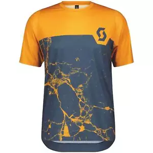 Scott Mens Trail Vertic Pro Short Sleeve Cycling Jersey Tops - Orange - Picture 1 of 2