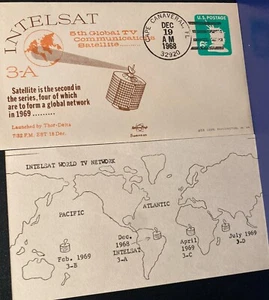 SWANSON SPACE COVER : INTELSAT 3-A WORLD TV NETWORK SATELLITE( AFRICA) DEC 1968 - Picture 1 of 6