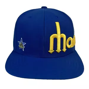 Vintage Seattle Mariners Mütze Snapback Herren blau Dreizack großes Logo amerikanische Nadel Kappe - Bild 1 von 10