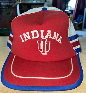 Vintage 80’s Indiana Hoosiers 3 Stripe SnapBack Hat Truckers - Picture 1 of 8