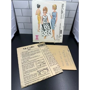 1963 McCall's Misses' Dress w/ Slim or Full Skirt Pattern #6801 Size 16 Bust 36 - Picture 1 of 3