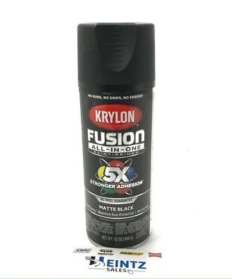 KRYLON 2754 MATTE BLACK All-In-One Fusion Paint & Primer - No-Peel - 12 oz  - Image 1 of 3