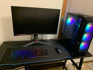gaming pc complete setup, AOC Monitor, i3NEO black Tower - Picture 1 of 18