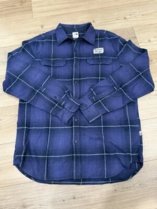 The North Face Arroyo Flannel Shirt Purple Navy “Nature Is Magic” Patch Men’s L - Picture 1 of 7