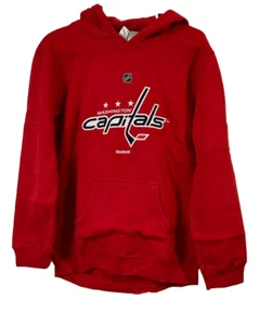 Reebok Boy's Washington Capitals Logo Fleece Pullover Hoodie, Red, Large 14/16 - Picture 1 of 5