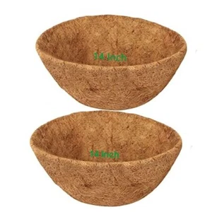 HALEDAZE 2 Pack 14 Inch Round Coco Liners for Hanging Basket, Coconut 14 inch - Picture 1 of 8