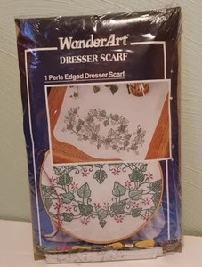 Wonder Art IVY HEART Bufanda Cómoda Borde Perla #1325 Kit Bordado 15" X 42" - Imagen 1 de 4