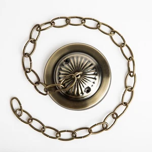 5 Inch Ceiling Plate and Chain for Glass Tin Star Light Fixtures - Picture 1 of 3