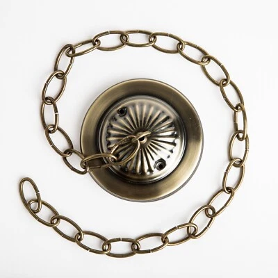 HOMETOWN EVOLUTION, INC. 5 Inch Ceiling Plate and Chain for Glass Tin Star Light Fixtures