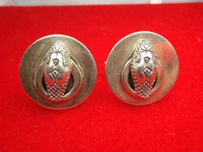 DELFINO VINTAGE MEXICANO TAXCO ESTERLINA 925 GEMELOS SERPIENTE águila marca 39  Foto 1 de 4