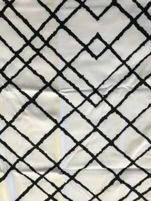 Crate & and Barrel INTERSECT BLACK TABLECLOTH- Criss Cross Grid- 60" x 90" -NWOT - Image 1 of 2