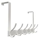 Over The Door Hooks for Hanging Clothes, Over Door 6-hooks, pack of 1 White