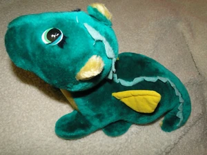 Medium-Large Teal & Yellow Mystical Dragon with yellow wings Plush Toy - Picture 1 of 8
