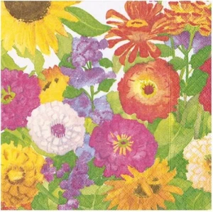 Caspari Paper Luncheon Napkins, Midsummer Blooms - 2 Packs (18380L) - Picture 1 of 6