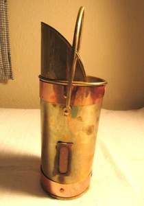 Soporte de fósforo de latón cobre vintage con mango de almohadilla de golpe parrilla chimenea 8,5" - Imagen 1 de 6