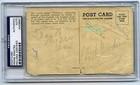 EARLY FRANK SINATRA AUTOGRAPH SIGNED POSTCARD 1939 PSA/DNA FULL LOA RARE!