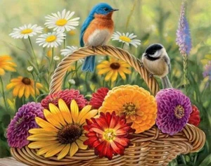 Diamond Painting 5D Full Square 60cmx45cm Basket of Flowers PRICE REDUCED - Imagen 1 de 3