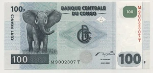 Congo Dem. Rep. 100 Francs 4-1-2000 Pick 92 UNC Uncirculated Banknote G&D - Picture 1 of 3