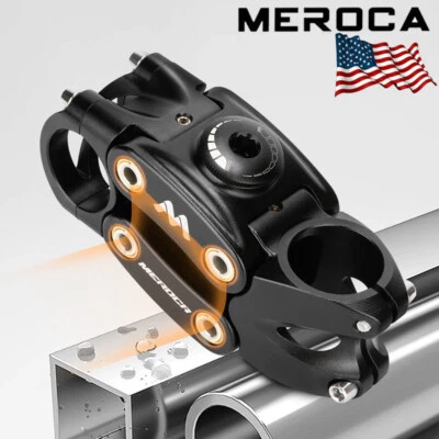 MEROCA Stem 7 Degree Four Link Suspension Stem 90mm MTB Gravel Bike Shock Stems - Image 1 of 4