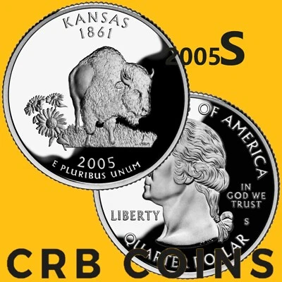 2005-S Proof Kansas State Quarter - (UNC) Clad KM#373 - SQ34SC - Image 1 of 4