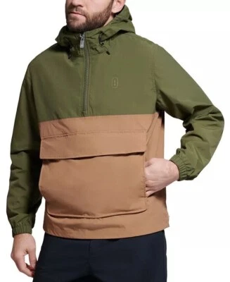 BASS OUTDOOR Men's Packable Anorak Jacket Windbreaker Rain gear Green Brown  M - Image 1 of 4