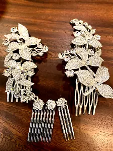 Rhinestone/Crystal Hair Combs Set of 5 Combs - Picture 1 of 4