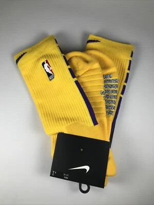 Nike NBA ELITE Auténticos Calcetines de Baloncesto Lakers Lebron KOBE Amarillo Dorado Púrpura Foto 1 de 4