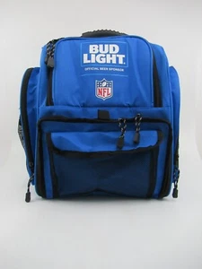 Bud Light NFL Soft Sided Insulated Cooler Backpack Blue 12 Pack w/Extra Storage - Picture 1 of 14