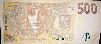 500 Korun Czech Republic 2009 Pick#24, RAREST PREFIX I CHEAPER IN EUR, SEE DESC. - Image 1 of 2