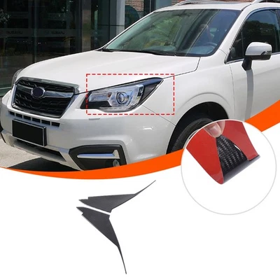 Tira de ajuste de cejas de faros delanteros de fibra de carbono 2 piezas para Subaru Forester 2013-18 Foto 1 de 4