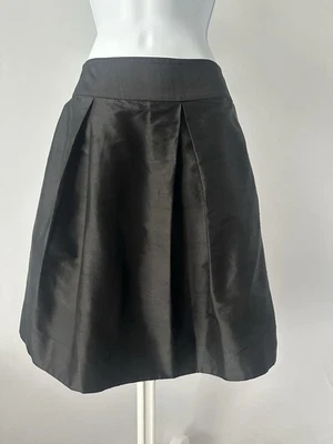 Falda Kate Spade Negra Plisada Línea A Seda Shantung Talla 10 Carrera Fiesta (b46) Foto 1 de 4