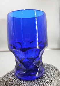 Vaso de vidrio vikingo georgiano azul cobalto vaso vintage (C39) - Imagen 1 de 11