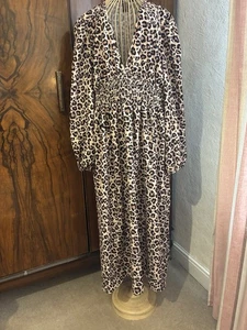 Fabulous Shein Animal/Leopard Print Midaxi Dress Size 2XL 18-20 - Picture 1 of 5