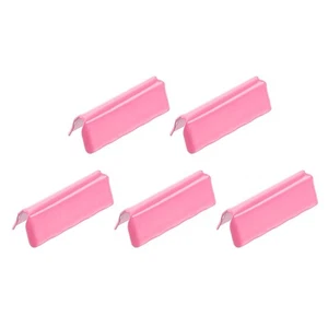 5Pcs Ribbon End Crimp Clamps, 25mm/0.98inch Belt Ends Tip, Pink - Picture 1 of 7