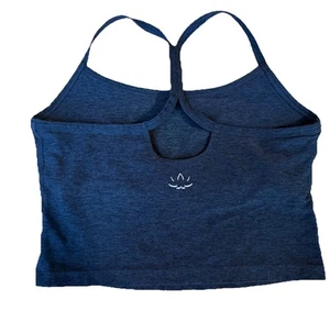 BEYOND YOGA ~ Y-Back Cropped Tank With Built In Bra Charcoal Black Small - Picture 1 of 6