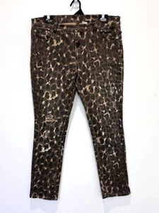 M A Dainty Womens Denim Jeans 12 Brown Leopard Print Distressed Crop Skinny Leg - Bild 1 von 15