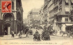 PARIS Rue du Faubourg Saint-Honoré prise de la Rue Royale - Imagen 1 de 1