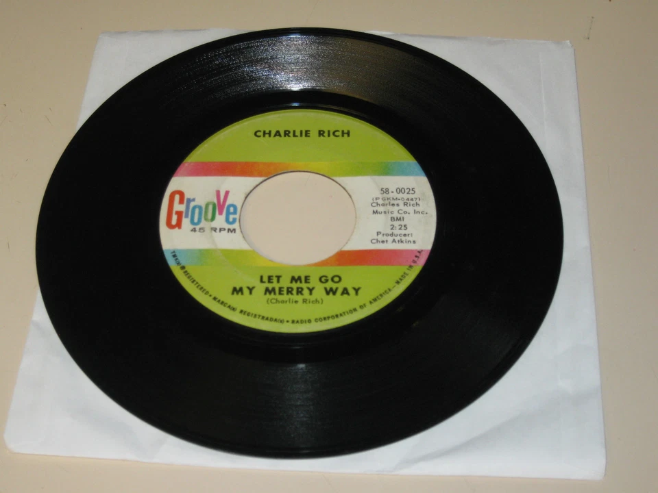 NORTHERN SOUL 45RPM RECORD - CHARLIE RICH - GROOVE 0025 - Image 1 of 1