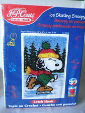 New ListingSnoopy Ice Skating Latch Hook Kit - Rug Wall Decor Peanuts - J P Coats - Sealed