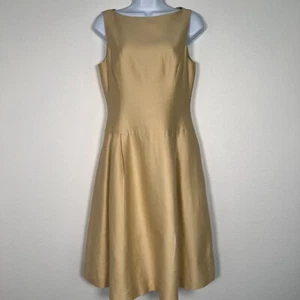 Ralph Lauren Black Label Womens Dress Sz 6 Silk Cotton Old Money Classic Tan - Picture 1 of 12