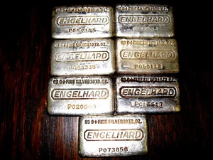 (1) Rare Vintage 10 Ounce ENGELHARD .999+ Fine Silver Bar 10oz. Poured Bar - Bild 1 von 2