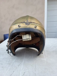 1950s US Navy H-4 Flight Helmet Size Medium MFG GENTEX - w/ Boom Mic - Picture 1 of 10