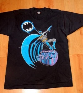 Vintage 1988 Batman Single Stitch Graphic T-Shirt Mens Size L DC Comics RARE - Picture 1 of 3