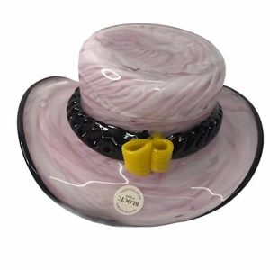 Bloque de cristal, soplado a boca, sombrero de vidrio rosa. Corte a mano, pulido a mano, sin plomo - Imagen 1 de 11